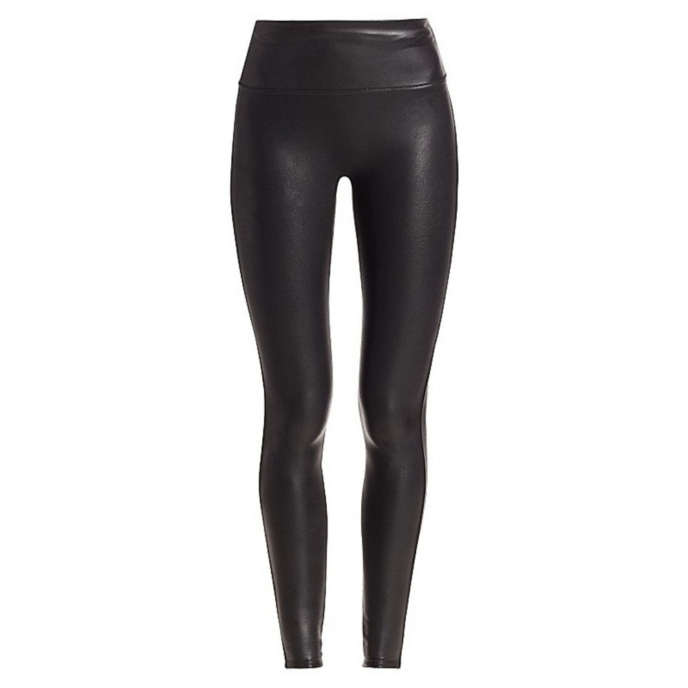 Spanx Black Faux Leather Leggings Size Medium Women's